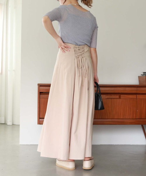 archives（アルシーヴ）の「麻調バックレースアップスカート（スカート・レディース・ブラック/ベージュ/オレンジ/グリーン/ブラウン・MEDIUM）」の15枚目の写真