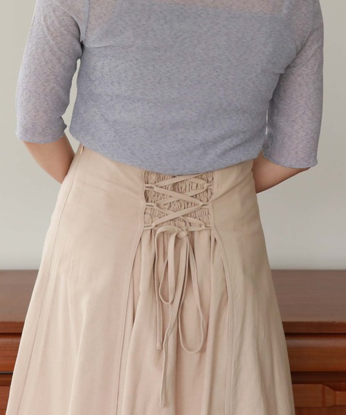 archives（アルシーヴ）の「麻調バックレースアップスカート（スカート・レディース・ブラック/ベージュ/オレンジ/グリーン/ブラウン・MEDIUM）」の20枚目の写真