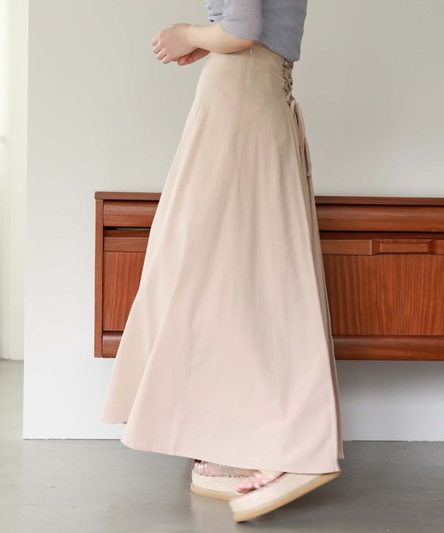 archives（アルシーヴ）の「麻調バックレースアップスカート（スカート・レディース・ブラック/ベージュ/オレンジ/グリーン/ブラウン・MEDIUM）」の18枚目の写真