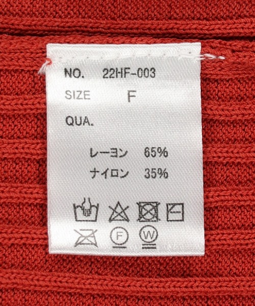 SPINNS（スピンズ）の「ショート丈 ラインニットポロシャツ（ポロシャツ・レディース・オレンジ/グリーン/ホワイト×ブラック/ブラック×ホワイト・ONESIZE）」の10枚目の写真