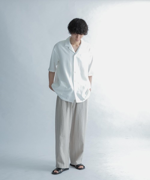 FORK&SPOON（フォークアンドスプーン）の「FORK&SPOON　オープンカラー5分袖シャツ（シャツ/ブラウス・メンズ・カーキ/イエロー/オフホワイト/ネイビー・4/5）」の15枚目の写真