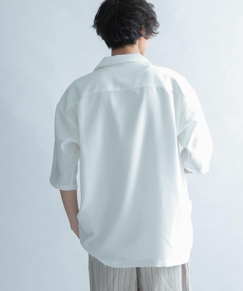 FORK&SPOON（フォークアンドスプーン）の「FORK&SPOON　オープンカラー5分袖シャツ（シャツ/ブラウス・メンズ・カーキ/イエロー/オフホワイト/ネイビー・4/5）」の18枚目の写真