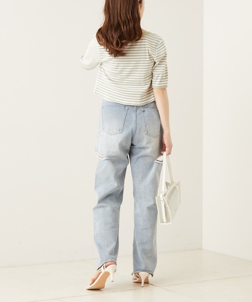 Chico（チコ）の「マルチボーダーショート丈カーディガン+キャミSET（カーディガン/ボレロ・レディース・ホワイト/ブラック/ミント/ピンク・FREE）」の22枚目の写真