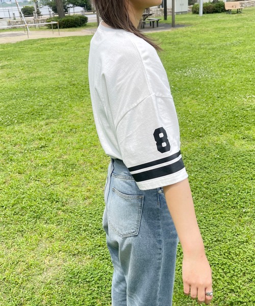 PairPair（ペアペア）の「ナンバーリングTEE(ユニセックス)（Tシャツ/カットソー・メンズ・オフホワイト/グリーン/グレイッシュブルー・MEDIUM/LARGE）」の5枚目の写真