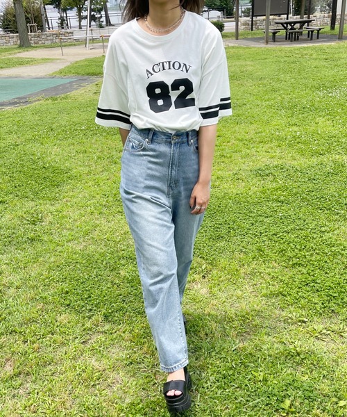 PairPair（ペアペア）の「ナンバーリングTEE(ユニセックス)（Tシャツ/カットソー・メンズ・オフホワイト/グリーン/グレイッシュブルー・MEDIUM/LARGE）」の4枚目の写真