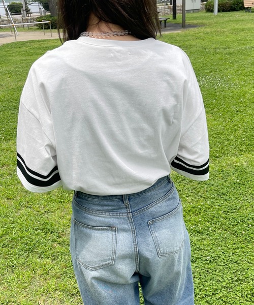 PairPair（ペアペア）の「ナンバーリングTEE(ユニセックス)（Tシャツ/カットソー・メンズ・オフホワイト/グリーン/グレイッシュブルー・MEDIUM/LARGE）」の6枚目の写真