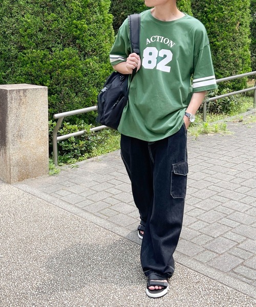 PairPair（ペアペア）の「ナンバーリングTEE(ユニセックス)（Tシャツ/カットソー・メンズ・オフホワイト/グリーン/グレイッシュブルー・MEDIUM/LARGE）」の7枚目の写真