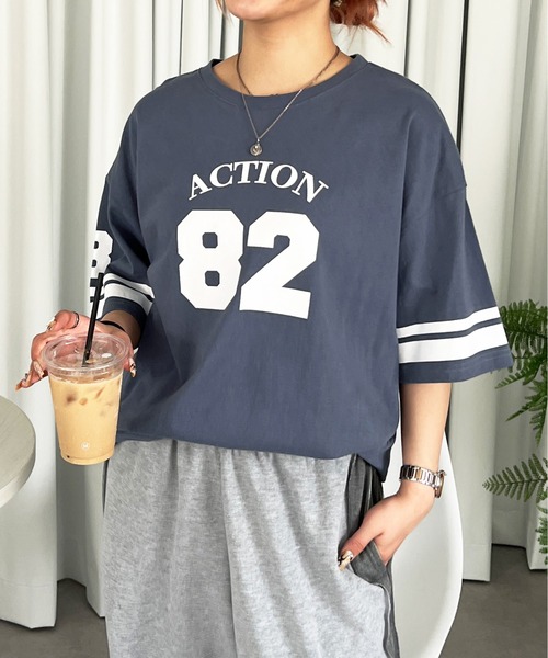 PairPair（ペアペア）の「ナンバーリングTEE(ユニセックス)（Tシャツ/カットソー・メンズ・オフホワイト/グリーン/グレイッシュブルー・MEDIUM/LARGE）」の22枚目の写真