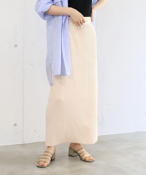 tiptop（ティップトップ）の「プリーツナロースカート（スカート・レディース・ブラック/ピンク/グリーン/アイボリー・FREE）」の6枚目の写真