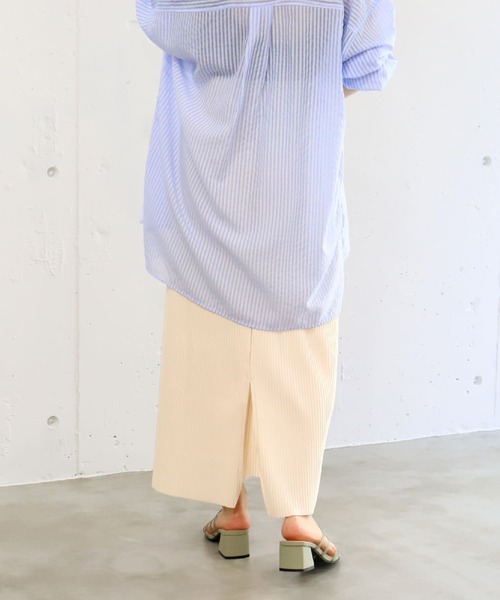 tiptop（ティップトップ）の「プリーツナロースカート（スカート・レディース・ブラック/ピンク/グリーン/アイボリー・FREE）」の8枚目の写真