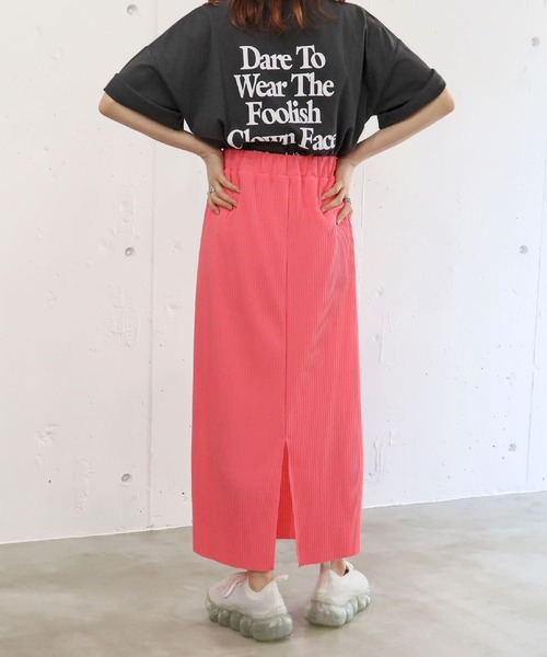 tiptop（ティップトップ）の「プリーツナロースカート（スカート・レディース・ブラック/ピンク/グリーン/アイボリー・FREE）」の16枚目の写真