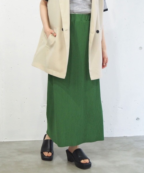 tiptop（ティップトップ）の「プリーツナロースカート（スカート・レディース・ブラック/ピンク/グリーン/アイボリー・FREE）」の12枚目の写真