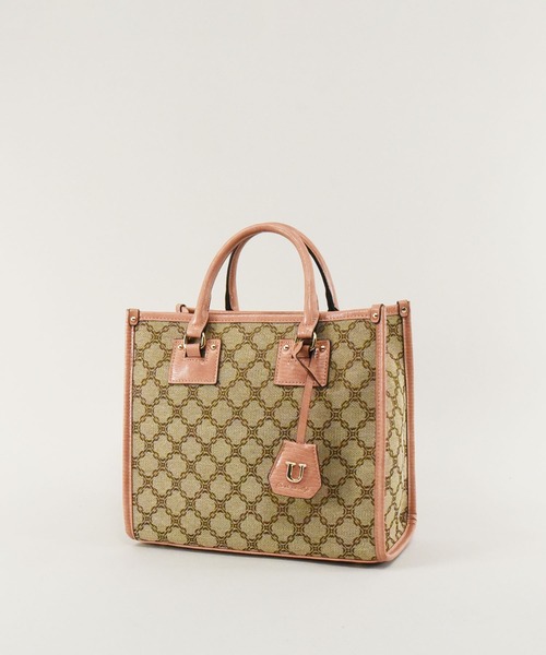 U（ユー）の「ジャガードアングル トートバッグ M/ショルダー付（トートバッグ・レディース・アイボリー/グリーン/ネイビー/イエロー/ピンク/グレー系その他/グレー系その他2/ブルー系その他/ブラック/キャメル/ブルー系その他2/マスタード/オリーブ/ボルドー/ゴールド/シルバー/ブラウン系/ネイビー系・FREE）」の15枚目の写真