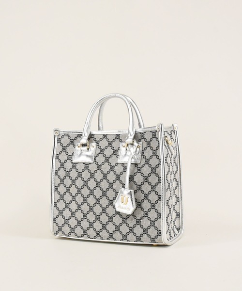 U（ユー）の「ジャガードアングル トートバッグ M/ショルダー付（トートバッグ・レディース・アイボリー/グリーン/ネイビー/イエロー/ピンク/グレー系その他/グレー系その他2/ブルー系その他/ブラック/キャメル/ブルー系その他2/マスタード/オリーブ/ボルドー/ゴールド/シルバー/ブラウン系/ネイビー系・FREE）」の17枚目の写真