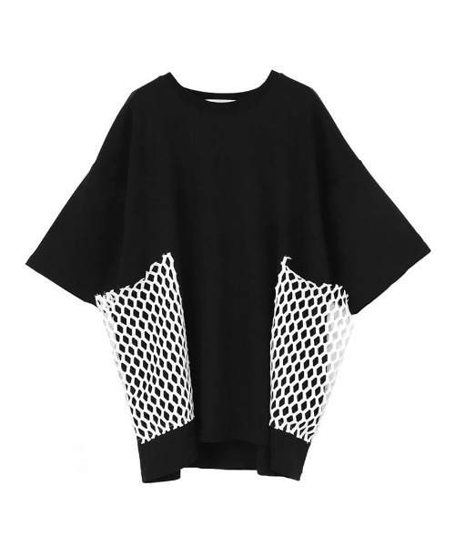 LVEU.(ラブユ.)の「Point mesh over T-shirt / ポイントメッシュオーバーTシャツ(Ai select)(Tシャツ/カットソー・レディース・ホワイト/ブラック・FREE)」の14枚目の写真