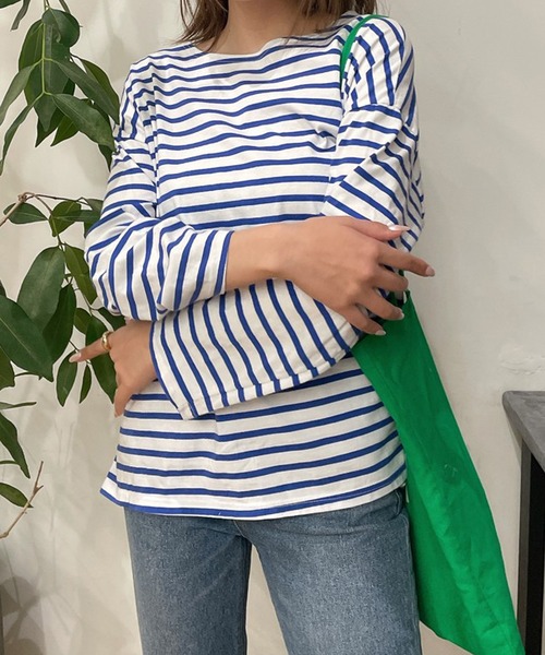 Vicente（ヴィセンテ）の「Border long tee（Tシャツ/カットソー・レディース・ブラック/パープル/ブルー・FREE）」の3枚目の写真