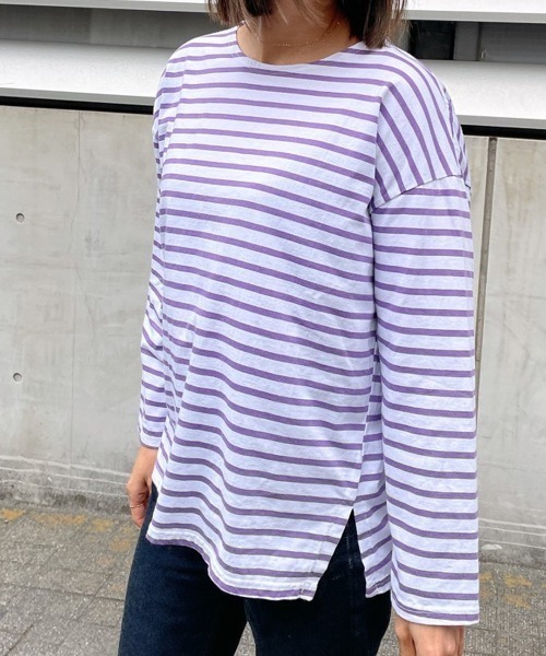 Vicente（ヴィセンテ）の「Border long tee（Tシャツ/カットソー・レディース・ブラック/パープル/ブルー・FREE）」の16枚目の写真