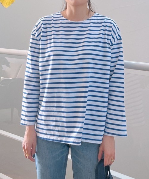 Vicente（ヴィセンテ）の「Border long tee（Tシャツ/カットソー・レディース・ブラック/パープル/ブルー・FREE）」の19枚目の写真
