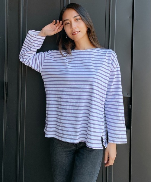 Vicente（ヴィセンテ）の「Border long tee（Tシャツ/カットソー・レディース・ブラック/パープル/ブルー・FREE）」の13枚目の写真