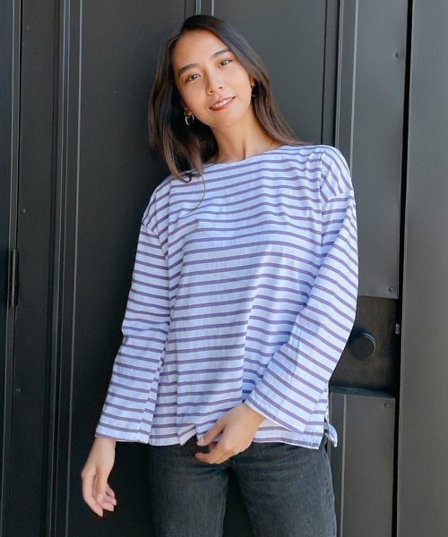 Vicente（ヴィセンテ）の「Border long tee（Tシャツ/カットソー・レディース・ブラック/パープル/ブルー・FREE）」の12枚目の写真