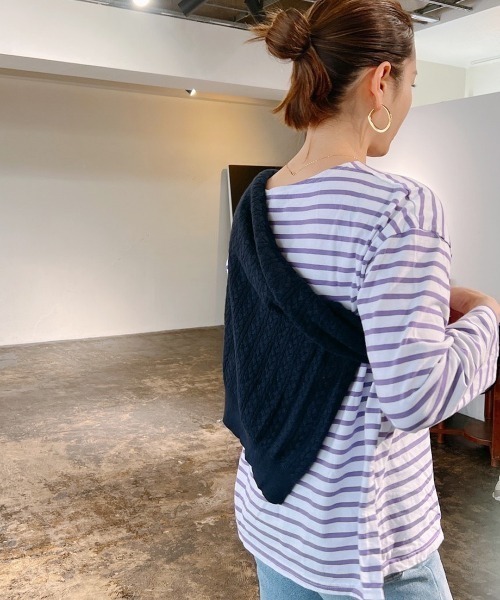 Vicente（ヴィセンテ）の「Border long tee（Tシャツ/カットソー・レディース・ブラック/パープル/ブルー・FREE）」の10枚目の写真