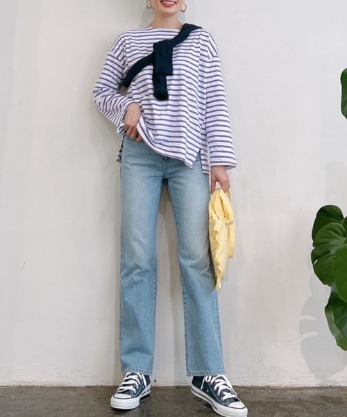 Vicente（ヴィセンテ）の「Border long tee（Tシャツ/カットソー・レディース・ブラック/パープル/ブルー・FREE）」の9枚目の写真