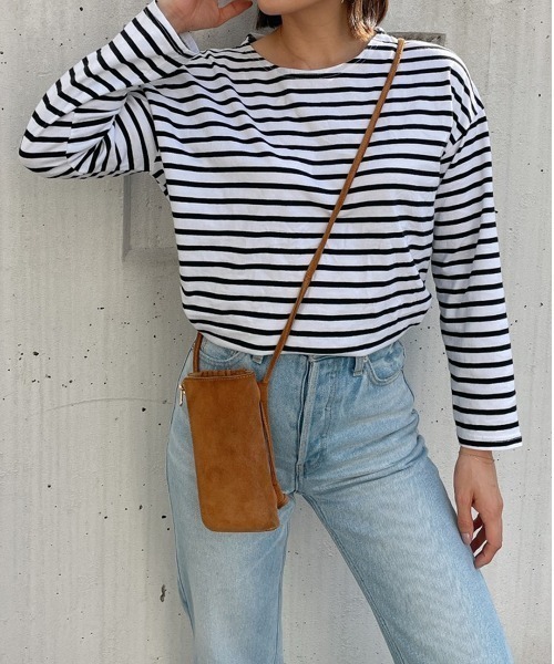 Vicente（ヴィセンテ）の「Border long tee（Tシャツ/カットソー・レディース・ブラック/パープル/ブルー・FREE）」の4枚目の写真