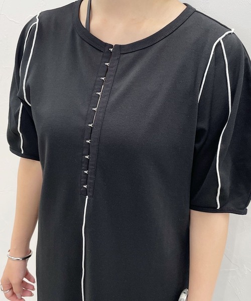 美品　ペイジ　ワンピース　グレー ブラックパイピング レースコンビ2wayキャミワンピース / GRACE CONTINENTAL | GRACE