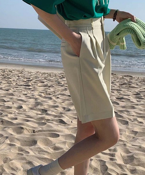 Girly Doll（ガーリードール）の「センタープレスショートパンツ（その他パンツ・レディース・ブラック/ライトグリーン/ホワイト・M/L/S）」の10枚目の写真