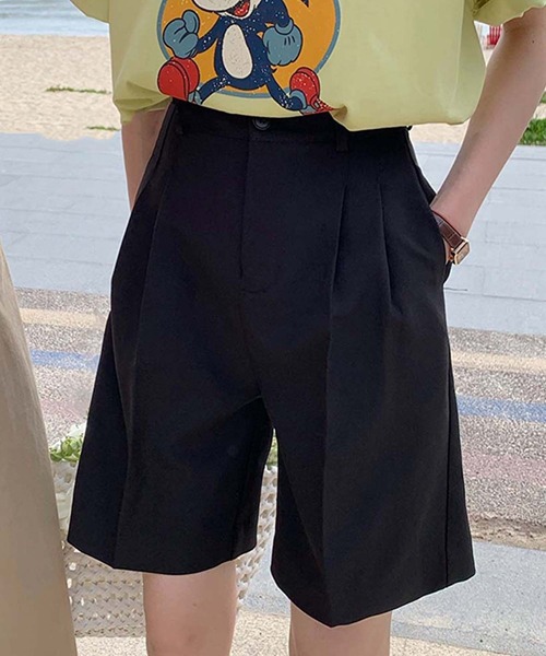 Girly Doll（ガーリードール）の「センタープレスショートパンツ（その他パンツ・レディース・ブラック/ライトグリーン/ホワイト・M/L/S）」の7枚目の写真