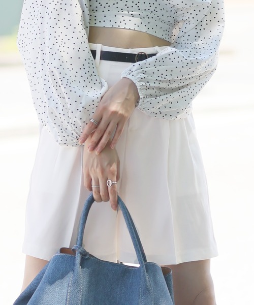 Girly Doll（ガーリードール）の「センタープレスショートパンツ（その他パンツ・レディース・ブラック/ライトグリーン/ホワイト・M/L/S）」の22枚目の写真