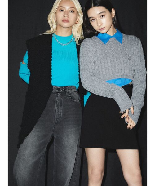 EMODA（エモダ）の「ショートカットオフシャツ（シャツ/ブラウス・レディース・ホワイト/ブラック/ブルー/ベージュ・FREE）」の15枚目の写真