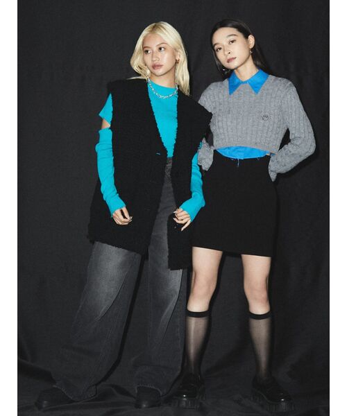 EMODA（エモダ）の「ショートカットオフシャツ（シャツ/ブラウス・レディース・ホワイト/ブラック/ブルー/ベージュ・FREE）」の11枚目の写真