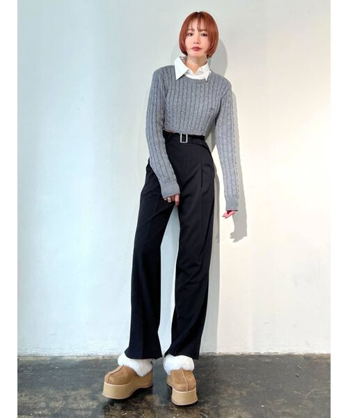 EMODA（エモダ）の「ショートカットオフシャツ（シャツ/ブラウス・レディース・ホワイト/ブラック/ブルー/ベージュ・FREE）」の20枚目の写真