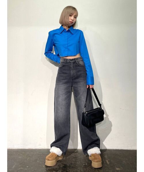 EMODA（エモダ）の「ショートカットオフシャツ（シャツ/ブラウス・レディース・ホワイト/ブラック/ブルー/ベージュ・FREE）」の22枚目の写真