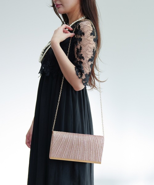 DRESS PLUS(ドレスプラス)の「バッグ クラッチバッグ ショルダーバッグ パーティーバッグ 結婚式(クラッチバッグ・レディース・シャンパン/シルバー/ピンク/チャコール/ブラック・フリー)」の10枚目の写真