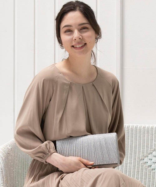 DRESS PLUS(ドレスプラス)の「バッグ クラッチバッグ ショルダーバッグ パーティーバッグ 結婚式(クラッチバッグ・レディース・シャンパン/シルバー/ピンク/チャコール/ブラック・フリー)」の14枚目の写真