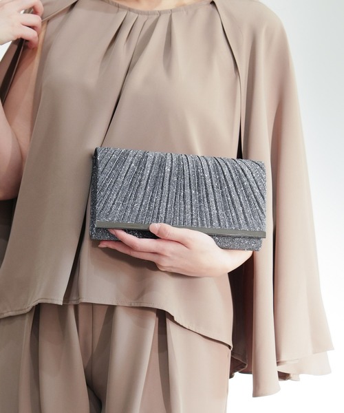 DRESS PLUS(ドレスプラス)の「バッグ クラッチバッグ ショルダーバッグ パーティーバッグ 結婚式(クラッチバッグ・レディース・シャンパン/シルバー/ピンク/チャコール/ブラック・フリー)」の12枚目の写真