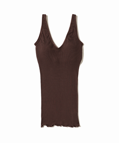 EMILY WEEK（エミリーウィーク）の「シルクテレコリブブラタンク◆（インナーウェア/肌着・レディース・ブラウン/ピンク・FREE）」の3枚目の写真