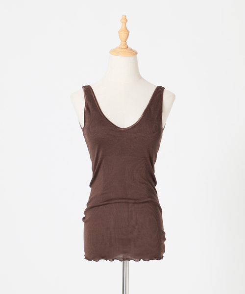 EMILY WEEK（エミリーウィーク）の「シルクテレコリブブラタンク◆（インナーウェア/肌着・レディース・ブラウン/ピンク・FREE）」の7枚目の写真