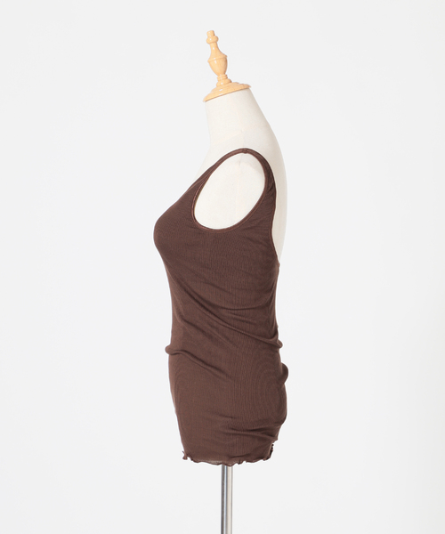 EMILY WEEK（エミリーウィーク）の「シルクテレコリブブラタンク◆（インナーウェア/肌着・レディース・ブラウン/ピンク・FREE）」の4枚目の写真