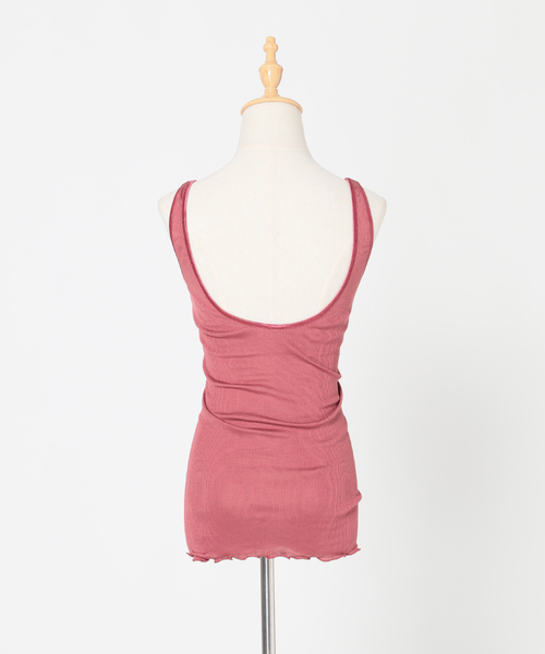 EMILY WEEK（エミリーウィーク）の「シルクテレコリブブラタンク◆（インナーウェア/肌着・レディース・ブラウン/ピンク・FREE）」の8枚目の写真