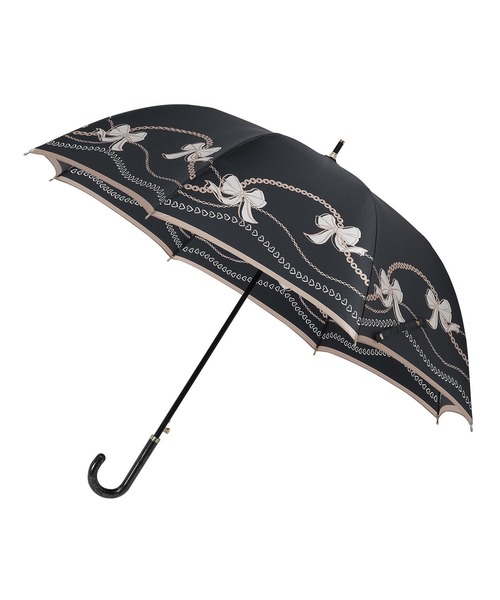 LANVIN 長傘 ネイビー/ベージュ　タグ付き、未使用 LANVIN en Bleu ランバンオンブルー 傘 長傘 ショート