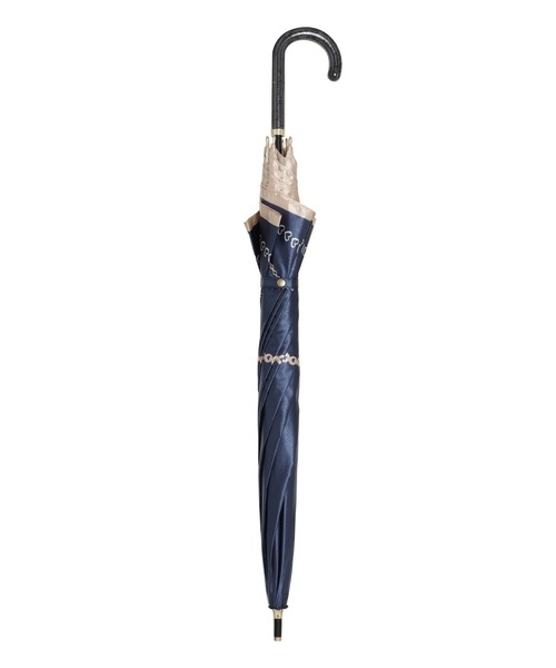 LANVIN 長傘 ネイビー/ベージュ　タグ付き、未使用 LANVIN en Bleu ランバンオンブルー 傘 長傘 ショート