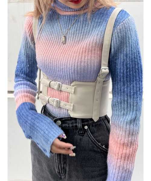 jouetie(ジュエティ)の「ハーネスコルセット(サスペンダー・レディース・アイボリー/ブラック・FREE)」の18枚目の写真