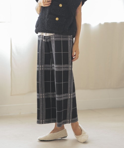 DONOBAN(ドノバン)の「チェックニットワイドパンツ(その他パンツ・レディース・ブラック/ベージュ・F)」の17枚目の写真