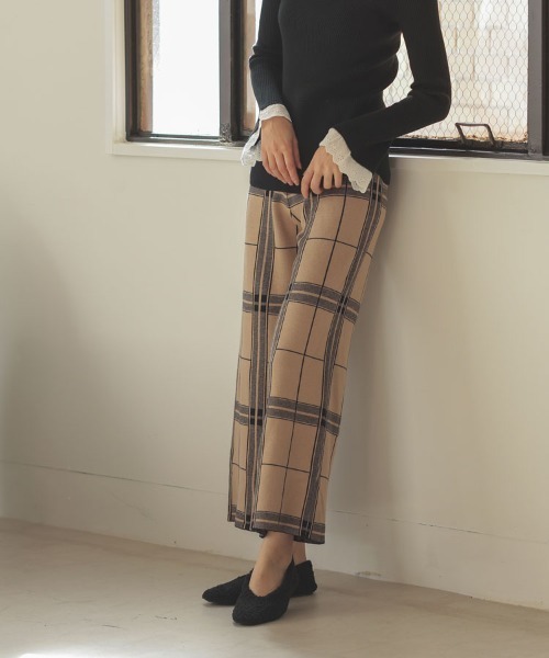 DONOBAN(ドノバン)の「チェックニットワイドパンツ(その他パンツ・レディース・ブラック/ベージュ・F)」の14枚目の写真