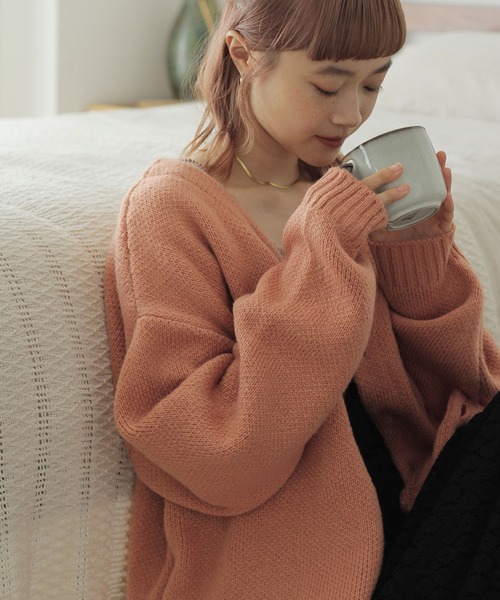 Crisp（クリスプ）の「モヘアライクビッグカーディガン（カーディガン/ボレロ・レディース・グレー/ピンク/アイボリー・FREE）」の3枚目の写真