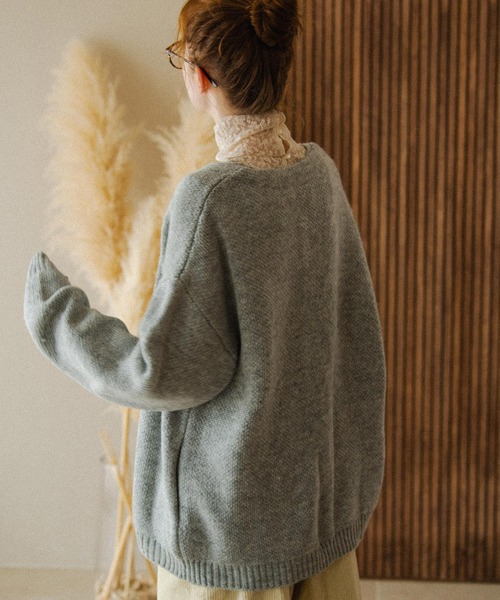 Crisp（クリスプ）の「モヘアライクビッグカーディガン（カーディガン/ボレロ・レディース・グレー/ピンク/アイボリー・FREE）」の6枚目の写真