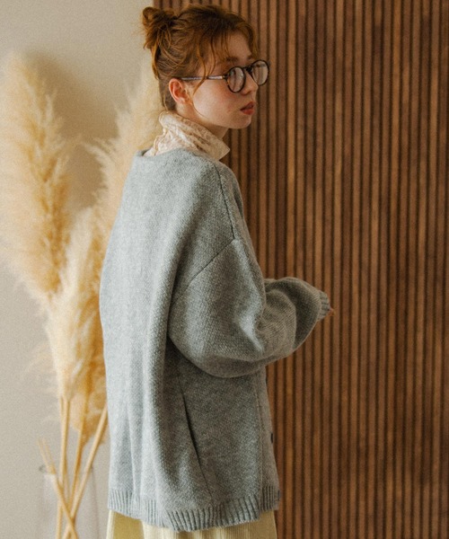 Crisp（クリスプ）の「モヘアライクビッグカーディガン（カーディガン/ボレロ・レディース・グレー/ピンク/アイボリー・FREE）」の8枚目の写真